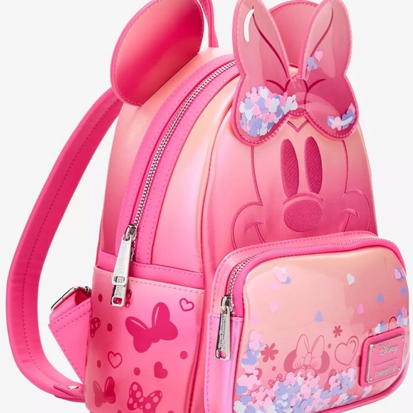 Loungegly Disney Minnie Mouse Pink Confetti  mini Backpack  Hard Tag New! - Picture 3 of 13